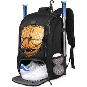 Baseball Backpack, Softball Bat Bag with Shoes Compartment for Youth, Boys